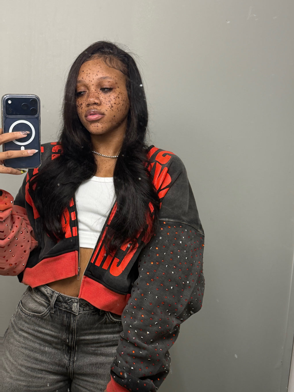 Red /black zipup